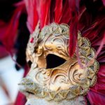 Venetian Red Carnival Mask, Venice, Italy