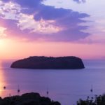 Sunrise Santo Stefano island, view from Ventotene. Lazio Italy