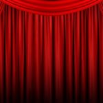 red curtain of stage, 3d Illustration