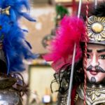 Sizilianische Ritter Marionetten mit Metallrüstung in Palermo