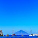 eolian island, landscape with rocks close to Stromboli volcano, Sicily