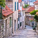 Old stone street of Split historic city