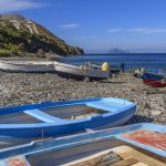 Fishing boats on Porticello Beach –  Lipari Island, Aeolian Islands, Sicily, Italy