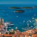 Harbor of old Adriatic island town Hvar, Croatia.