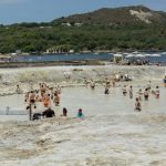 Natural sulfur mud beach on Vulcano Island
