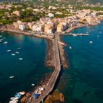 Aerial view of Ischia Ponte,  Italy.
